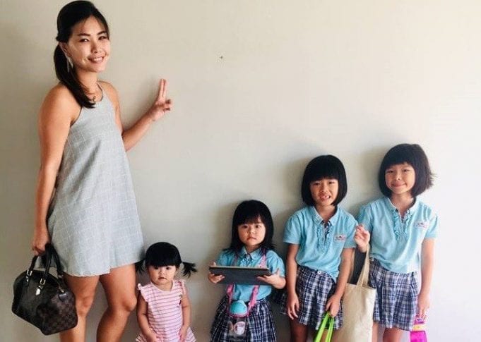 Jessy Ng and her four daughters