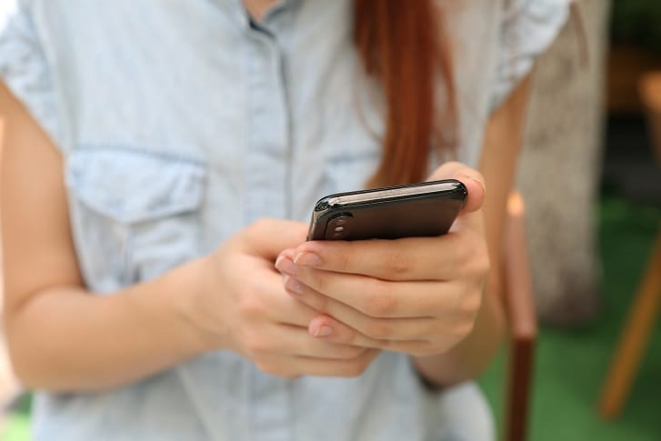 Girl using smartphone