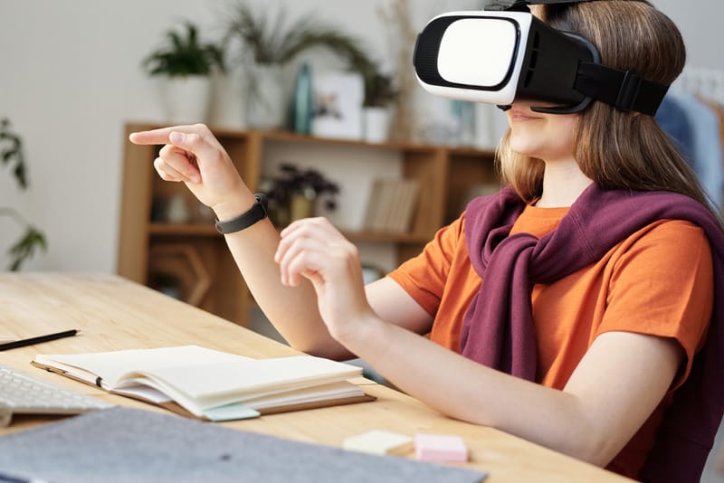 Girl Wearing VR Goggles